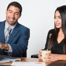 与客户共事的女实业家